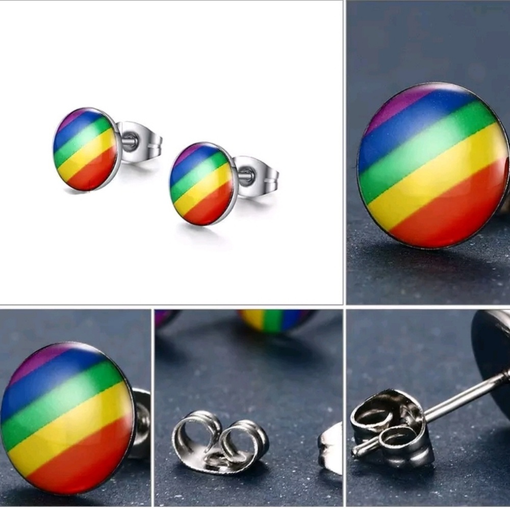 LBGT Rainbow Pierced Stud Earrings